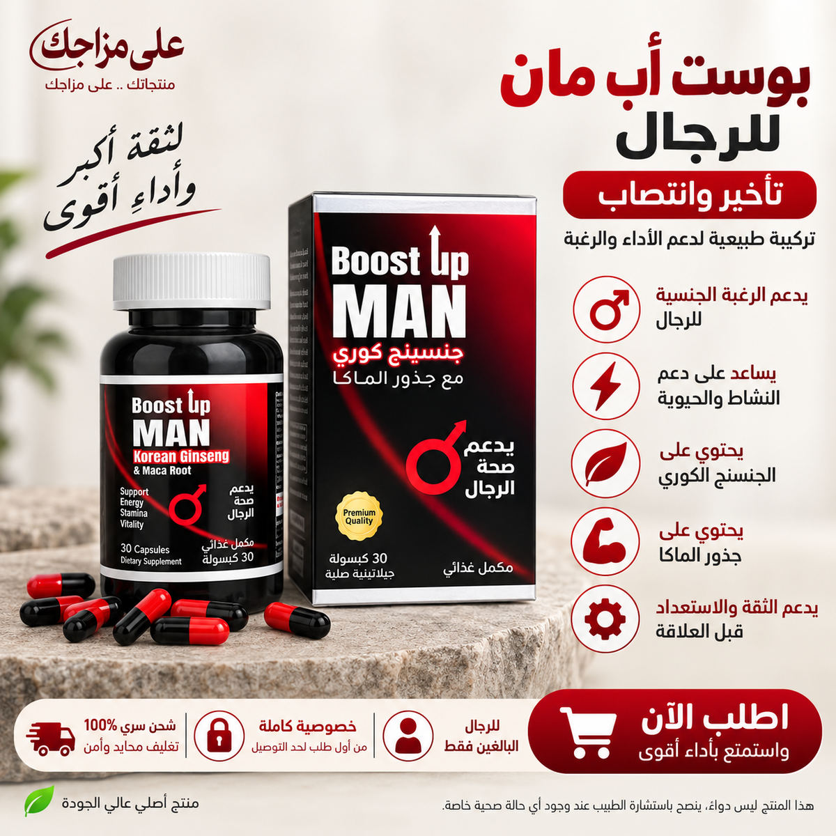 بوست أب مان للانتصاب وتأخير القذف
